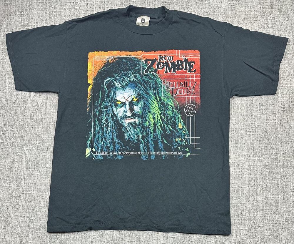Vintage Rob Zombie Shirt Mens XL Black Hellbilly Deluxe Winterland Album Tee 90s
